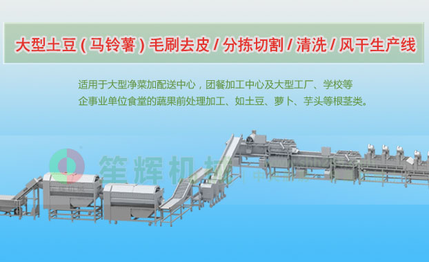 岳麓连续式土豆去皮清洗切割风干生产线